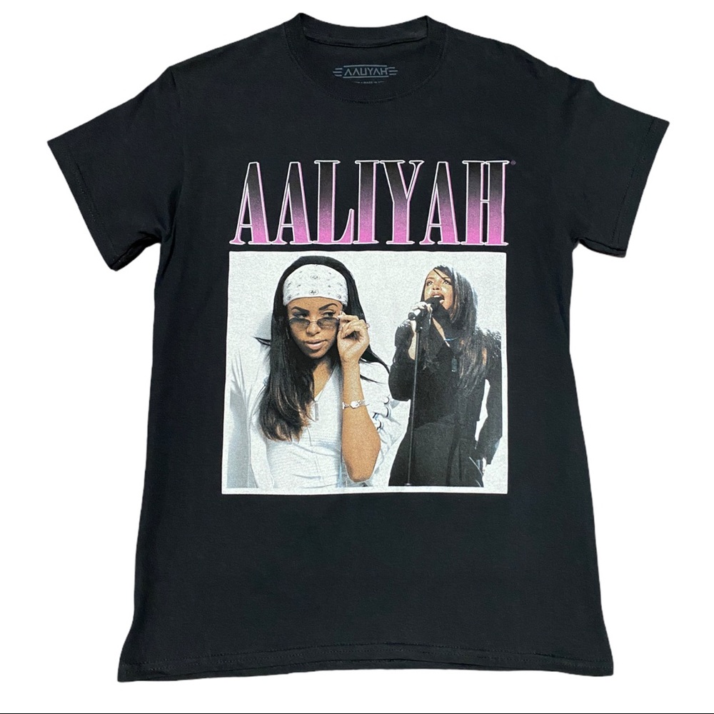 AALIYAH Black Purple Concert Singer Tee Shirt